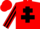 Silk - Red, black cross of lorraine, striped sleeves