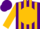Silk - Purple, purple 's' on gold ball, gold stripes on sleeves, purple cap