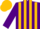 Silk - Purple, gold stripes, gold cap