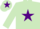 Silk - Light green, purple star and star on cap