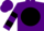 Silk - Purple, purple 'r' on black ball, black hoops on sleeves, purple cap