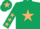 Silk - Dark Green, Beige star, Dark Green sleeves, Beige stars, Dark Green cap, Beige star
