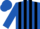 Silk - Royal blue and black vertical stripes