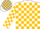 Silk - White, gold blocks