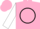 Silk - Pink, black circle and emblem, white sleeves