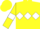 Silk - Yellow, white triple diamond, white armlets on sleeves, yellow cap