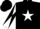 Silk - Black, white star, white and black diagonal quarters on sleeves