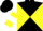 Silk - Black and yellow diagonal quarters, white 'w', white and yellow hoops on sleeves