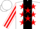 Silk - White, black panel, red stars, white sleeves with red stripes, white cap