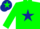 Silk - Green body, dark blue star, green arms, dark blue cap, green star