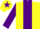 Silk - Yellow body, purple strip, purple arms, yellow cap, purple star