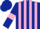 Silk - Dark blue and pink stripes, dark blue sleeves, pink armlets, dark blue cap