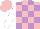 Silk - Pink and mauve check, White sleeves, Pink cap