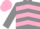 Silk - Grey, pink inverted chevrons, grey sleeves, pink cap