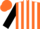 Silk - Orange, white stripes on black sleeves, orange cap