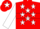 Silk - Red, white stars, white hoop on sleeves, red cap, white star