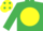 Silk - EMERALD GREEN, yellow disc, yellow cap, emerald green spots