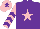 Silk - Purple, pink star, pink and purple chevrons on sleeves, pink cap, purple star