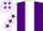 Silk - Purple, white stripe, white sleeves, purple stars