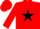 Silk - Red, black 'a' and star, red cap