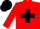 Silk - Red, black maltese cross, black band on sleeves, black cap
