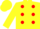 Silk - Yellow, red dots, yellow cap