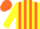 Silk - Yellow and orange vertical stripes, yellow sleeves, yellow and orange cap