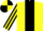 Silk - Yellow, black stripe, black and yellow striped sleeves, quartered cap