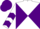 Silk - White and purple diagonal quarters, purple chevrons on sleeves, purple cap