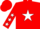 Silk - Red,'3m' on white star,white stars on sleeves