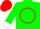 Silk - Green, white eagle on red circle, white cuffs, red cap