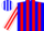 Silk - Blue, white & red horizontal stripes