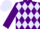 Silk - Purple and lavender diamonds, black 'b' on lavender ball, purple sleeves, purple and lavender cap