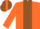 Silk - Orange, brown panel, brown stripe on orange slvs