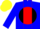 Silk - Blue, black ball, red panel, yellow cap
