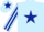 Silk - Light blue, dark blue star, striped sleeves and star on cap
