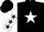 Silk - Black, white star, white sleeves, black stars and cuffs
