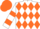 Silk - White, orange diamonds, orange hoops on sleeves, orange cap