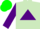 Silk - Light Green, Purple Triangle, Purple Cuffs On Sleeves, Green Cap