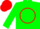 Silk - Green, white eagle on red circle, red cap