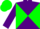 Silk - Purple and green diagonal quarters, green cap