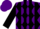 Silk - Purple, black horse and diamonds, black stripes on sleeves, purple cap