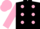 Silk - Black, pink spots, sleeves and cap
