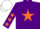 Silk - Purple, Orange star, Purple sleeves, Orange stars,white cap