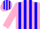 Silk - Pink, blue stripes, pink cap, blue stripes