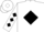 Silk - White, black logo in diamond, black diamonds on sleeve