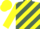 Silk - Fluorescent yellow, olive green diagonal stripes, yellow slvs
