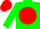 Silk - Green, white eagle on red ball, red cap