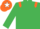 Silk - EMERALD GREEN, orange epaulettes & armlet, orange cap, white star