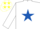 Silk - White, Royal Blue star, Yellow stars on cap